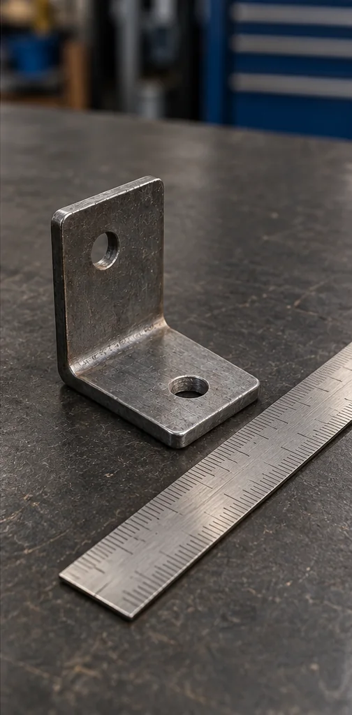 AI-generated photo example of a bracket beside an illustrative ruler; not a reliable measurement or Deron’s work
